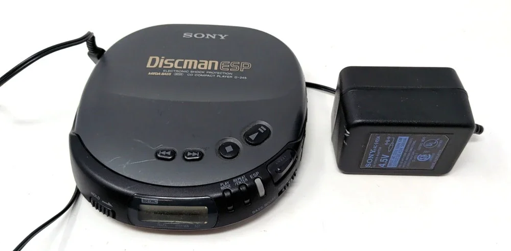Vintage Sony Discman ESP CD Player D-245 Mega Bass Shock Protection Portable